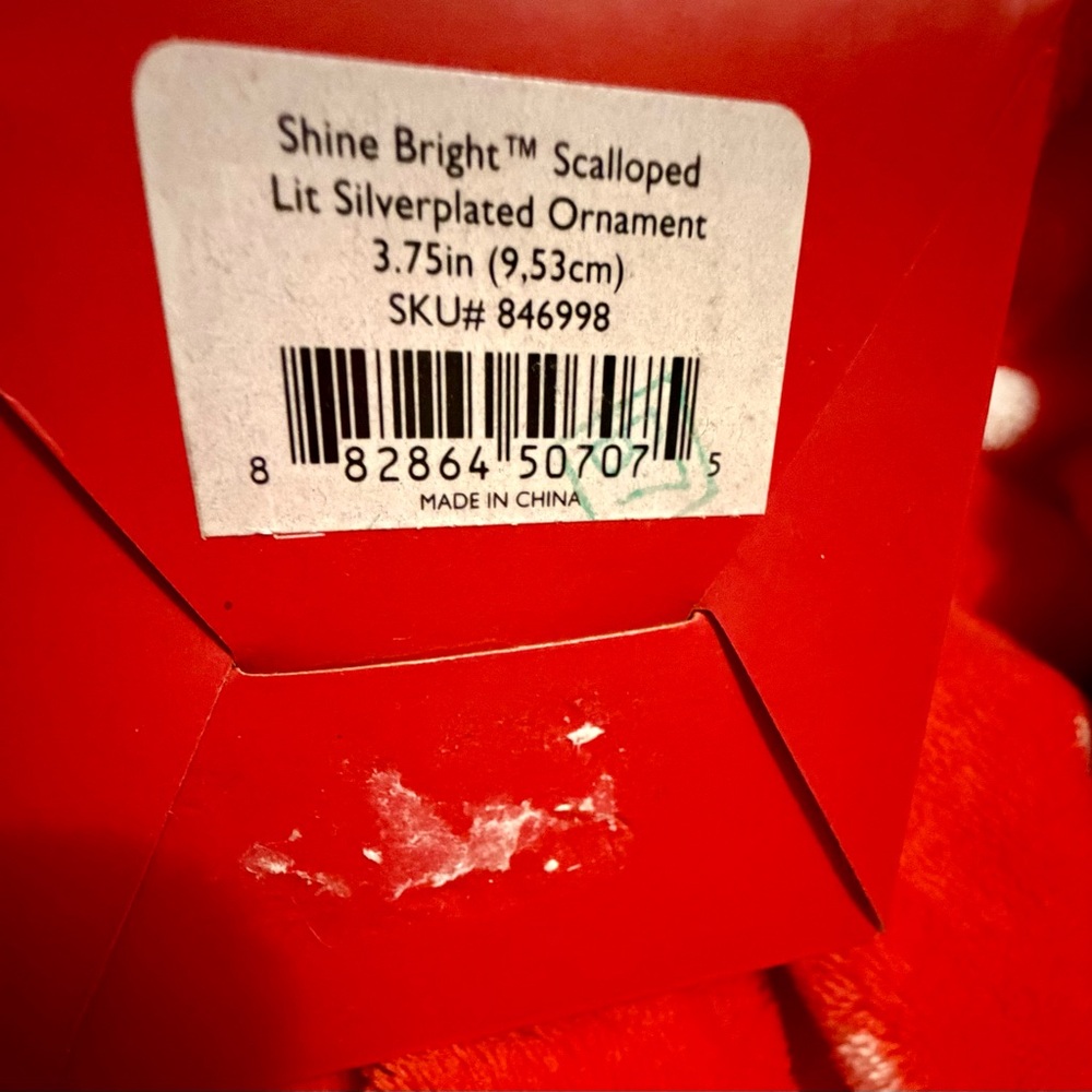 Lenox Red and Silver Holiday Ornament - Picture 4 of 4